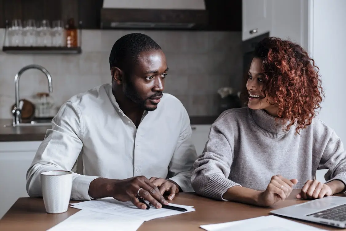 Couple discussing generational wealth planning in Australia
